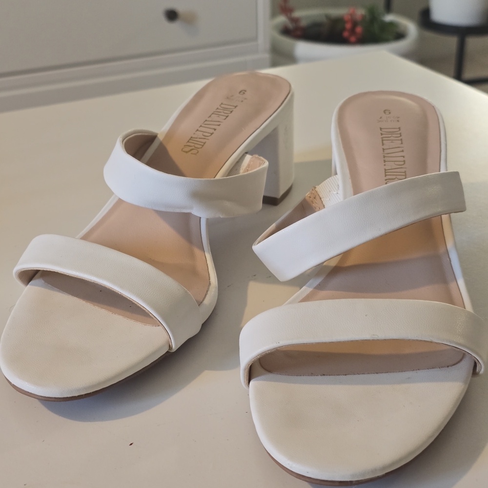 Dream Pairs White Heeled Sandals